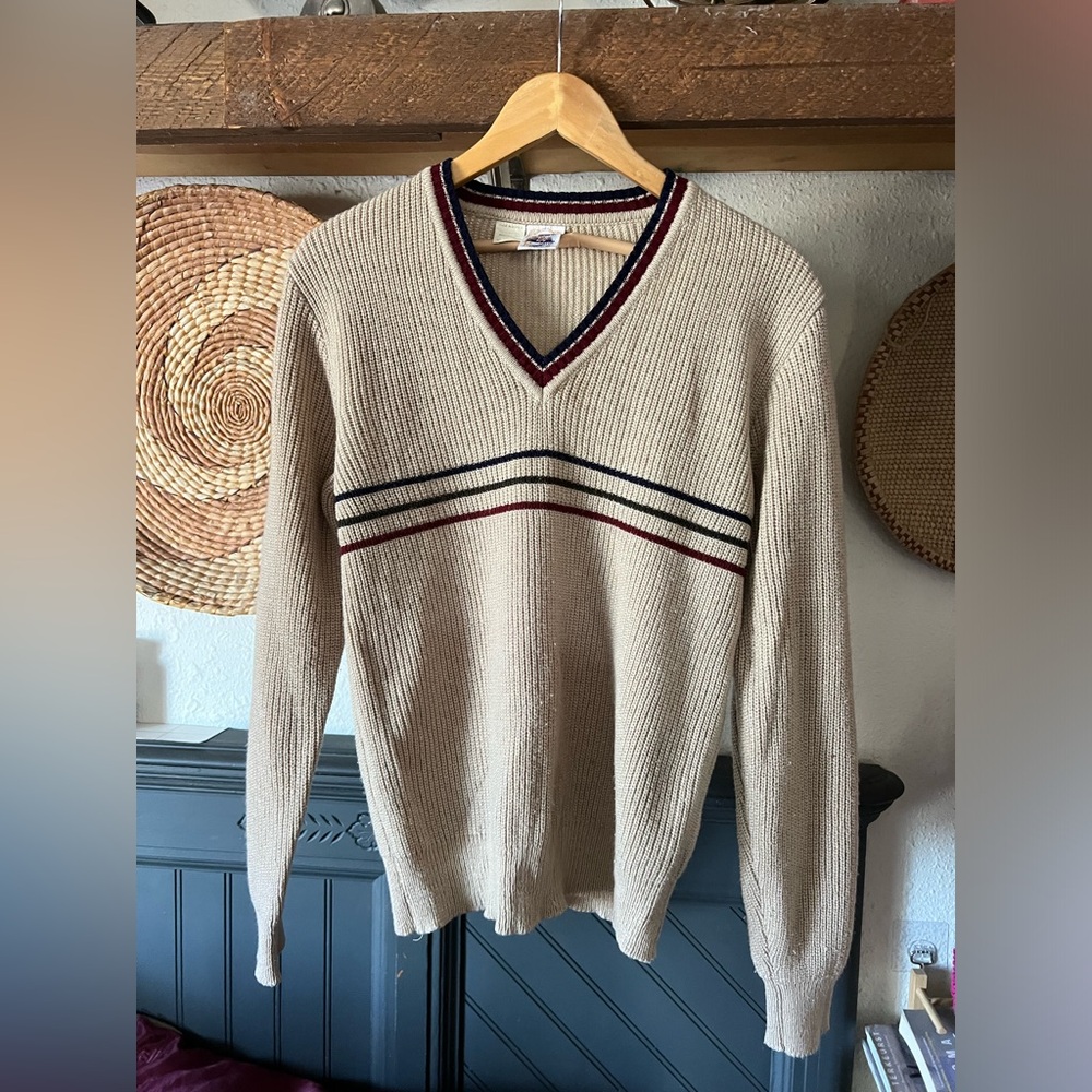 Men’s Vintage Kennington Sweater cream, academia, poetcore, 90s medium
